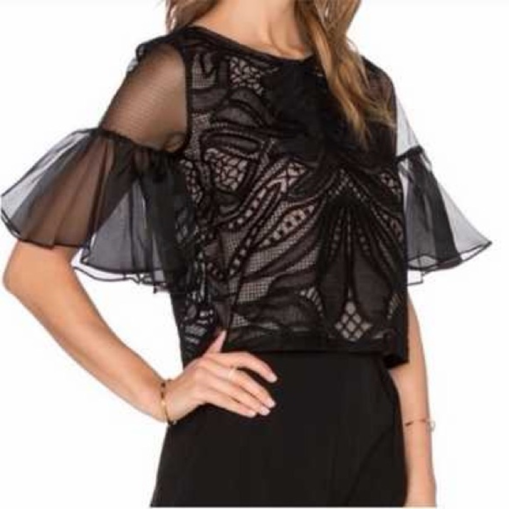 Alexis Black Sheer Lace Blouse